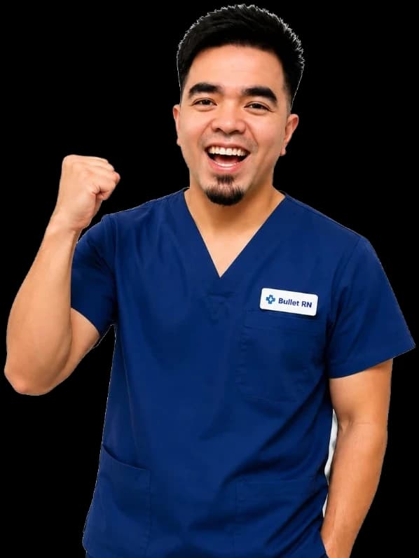 Rypollete Vargas, NCLEX coach in navy scrubs